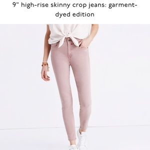 Madewell skinny skinny jeans high rise crop pink
